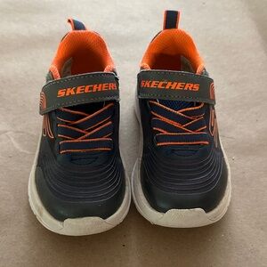 Skechers Kids' Dark Blue and Bright Orange Sneakers